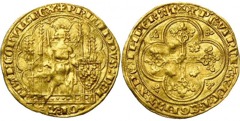 FRANCE, Royaume, Philippe VI de Valois (1328-1350), AV écu d'or à la chaise, 2e ...