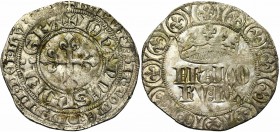 FRANCE, Royaume, Jean II le Bon (1350-1364), gros à la couronne, 2e émission (octobre 1358). D/ Croix latine fleurdelisée et recroisetée, coupant la l...