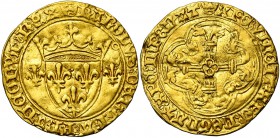 FRANCE, Royaume, Charles VII (1422-1461), AV écu d'or à la couronne (écu neuf), 6e émission (mai 1450), point 5e, Toulouse. Couronnelles initiales ave...