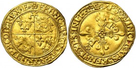FRANCE, Royaume, François Ier (1515-1547), AV écu d'or au soleil du Dauphiné, s.d. (1515-1517), Grenoble (rosette finale). 2e type. D/ Champ écartelé ...