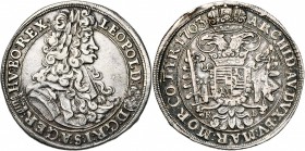 SAINT EMPIRE, Léopold Ier (1657-1705), AR demi-Taler, 1703KB, Kremnitz. D/ B. l., dr. et cuir. à d. R/ Aigle impériale couronnée. Her. 854; Huszar 140...