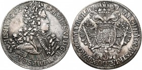 SAINT EMPIRE, Charles VI (1711-1740), AR Taler, 1713, Hall. D/ B. l., dr. et cuir. à d. R/ Aigle impériale couronnée. M.T. 838; Her. 332; Voglh. 259/I...
