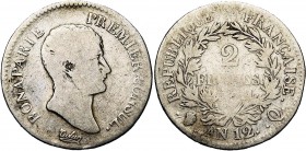 FRANCE, Consulat (1799-1804), AR 2 francs, an 12Q, Perpignan. Gad. 494.
très bien conservé/Beau