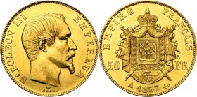 FRANCE, Napoléon III (1852-1870), AV 50 francs, 1857A, Paris. Gad. 1111; Fr. 571.
Très Beau à Superbe