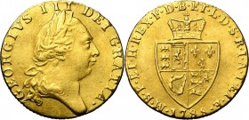 GRANDE-BRETAGNE, Georges III (1760-1820), AV guinée, 1788. 5e buste. D/ B. nu et l. à d. R/ Ecu pointu et couronné. S. 3729; Fr. 356. 8,03g Trace de m...