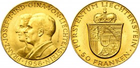 LIECHTENSTEIN, Franz Joseph II (1938-1990), AV 50 Franken, 1956B. HMZ 1452; Fr. 20.
Superbe