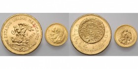 MEXIQUE, Etats-Unis (1905-), lot de 2 p.: 2 1/2 pesos 1918, 20 pesos 1959 (refrappe).
Superbe