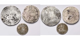 NEDERLAND, ZEELAND, lot van 3 st.: dukaton (zilveren rijder), 1670; zilveren dukaat, 1696; scheepjesschelling, 1793.
Fraai