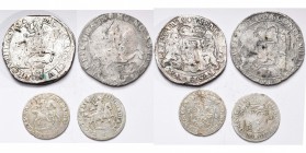 NEDERLAND, lot van 4 st.: Kampen, dukaton (zilveren rijder), 1679; Overijssel, dukaton (zilveren rijder), 1668; Groningen, rijderschelling, 1691; Nijm...