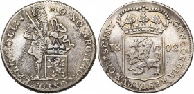 NEDERLAND, De Bataafse Republiek (1795-1806), AR zilveren dukaat, 1802, Holland. Verk. 47, 4; Delm. 969; Dav. 226. 27,85g Zeldzaam Licht gekorrodeerd....