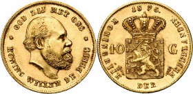 NEDERLAND, Koninkrijk, Willem III (1849-1890), AV 10 gulden, 1875. Sch. 549; Fr. 342.
Zeer Fraai à Prachtig