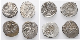 GOLDEN HORDE (JUJID), lot of 4 silver dirhams struck at Bulghar: Shadi Beg (?), Pulad Khan and Shadi Beg, Pulad Khan as sole ruler, uncertain ruler (A...