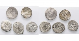 GIRAY KHANS, Mengli Giray II (1st reign) (AD 1724-1730/AH 1137-1143) lot of 5 silver beshlik struck at Baghsha Saray, frozen date AH 1137. Retowski 1,...