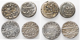 IRAN - INDIA, lot of 4 silver pcs: Iran, Qajar, Fath 'Ali Shah, riyal, Tehran; -, qiran, Kirmanshahan; India, Mughal Empire, Muhammad Shah, rupee (2, ...