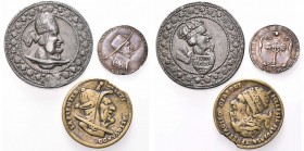 ALLEMAGNE, lot de 3 médailles satiriques de la Réforme: Johann Ernst Croll, Trois têtes, jointes et réversibles, d'un cardinal, d'un bouffon et du dia...