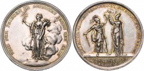 ALLEMAGNE, AR médaille, 1801, Loos. Paix de Lunéville. D/ La Paix deb. à g. sur un globe, ten. un rameau d'olivier et une corne d'abondance. R/ La Gue...
