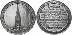 ALLEMAGNE, PRUSSE, Fer médaille, 1821. Médaille d'inauguration du monument aux guerres de libération sur le Kreuzberg. D/ Vue du monument. R/ Inscript...