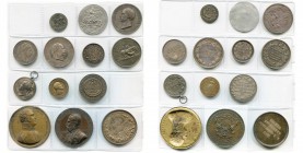 AUTRICHE, lot de 13 médailles (10 en argent), dont: s.d. (19e s.), Saint Georges; 1814, Le tsar Alexandre Ier (cliché uniface en laiton); 1870, Récomp...