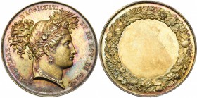 BELGIQUE, Vermeil médaille, s.d. (1837), Braemt. Société royale d'agriculture et de botanique à Gand. D/ T. de Cérès à d., ceinte d'une couronne d'épi...