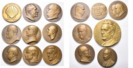 BELGIQUE, lot de 16 médailles par Rau, dont: 1945, Achille Van Acker, premier ministre; 1946, Centenaire du parti libéral belge; 1952, Pierre Pléeck; ...