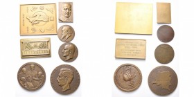 CONGO BELGE, lot de 7 médailles en bronze: 1913, Bonnetain, A. J. Wauters; 1932, Bonnetain, Général Albert Thys; 1948, Dupagne, 50 ans de la ligne de ...