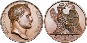 FRANCE, AE médaille, 1807, Andrieu/Jaley. Victoires de 1807. D/ T. l. de Napoléon Ier à d. R/ Aigle sur un foudre, couronné par la Victoire. Bramsen 6...