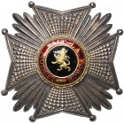 BELGIQUE, Ordre de Léopold, plaque de grand officier, modèle civil unilingue en argent (84 mm). Repercée, sans marque de fabricant, poinçon d'argent s...