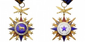 CONGO, République démocratique (1964-1971), Ordre national du Léopard, catégorie militaire, 1er type: bijou de commandeur, avec ruban bleu et miniatur...