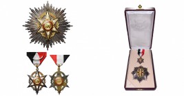 HAUTE-VOLTA (BURKINA FASO), Ordre national, ensemble de grand officier: plaque et croix d'officier. Ecrin Arthus Bertrand (Paris). Avec diplôme d'attr...