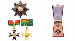 RWANDA, Ordre national du Rwanda, officiellement créé en 1976 mais fabriqué depuis 1962, ensemble de grand officier: bijou de commandeur et plaque. Ta...