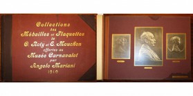 MARIANI, A., Collections des Médailles et Plaquettes de O. Roty et E. Mouchon offertes au Musée Carnavalet. S.l., 1910, 21 pl. cartonnées sur lesquell...