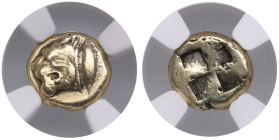 Mysia (Kyzikos) fourrée Electrum Hecte (c.550-500 BC) - Ancient forgery - NGC Ch VF
Strike: 5/5, Surface: 2/5. Core visible. Scuffs. Obv.: Head of li...