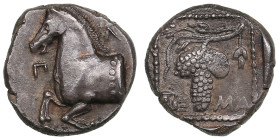 Thrace (Maroneia) AR Triobol ND (c.398-385 BC)
2.92g. 14mm. AU/AU. An outstanding specimen with a sharp strike, elegant natural toning in vibrant col...