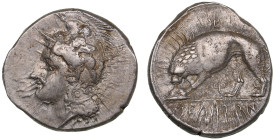 Lucania (Velia) AR Nomos (с. 340-330 BC)
7.59g. 22mm. AU/XF. Magnificent specimen with mint luster, attractive aged toning, and a well-centered strik...