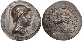 Greco-Bactrian Kingdom (Pushkalavati) AR tetradrachm ND - Eucratides I (c. 170-145 BC)
16.91g. 33mm. UNC/AU. An excellent near mint state specimen, f...