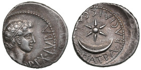 Kingdom of Mauretania (Caesarea) AR Denarius ND (c. AD 11) - Juba II (25 BC - AD 24) with Cleopatra Selene
3.11g. 19mm. XF+/AU. A delightful specimen...