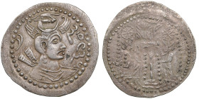 Nezak Huns, AR Drachm ND (c. AD 550-600) – Anonymous 'Nezak Malka'
3.23g. 31mm. AU/UNC. A superb exemplar, featuring finely detailed relief, a crisp ...