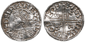 England (Thetford) AR Penny ND (c.1003-1009) - Aethelred II (978-1016)
1.32g. UNC/AU. A few peck-marks. Helmet type. Mana, moneyer. Obv.: Armoured bu...
