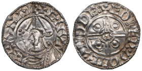 England (London) AR Penny ND (c.1023-1029) - Cnut (1016-1035)
1.03g. UNC/UNC. Pointed helmet type. Eadwerd, moneyer. Obv.: Draped and cuirassed bust ...