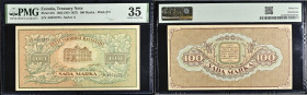 Estonia 100 Markka 1923 (ND 1927) - PMG 35 Choice Very Fine
Pick 51b, Series A, Wmk: EV