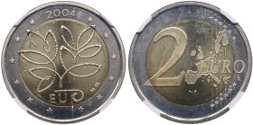 Finland 2 Euro 2004 - Enlargement of the European Union - NGC MS 66
TOP POP. The highest graded in NGC census. Bimetallic. Commemorative coin: Fifth ...