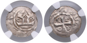 Germany, Saxony (Gittelde) AR Denar ND (c.1040-1056) - Archbishops of Magdeburg. Anonymous - NGC AU 55
Imitation of ‘Otto-Adelheid’ type (983-1002). ...