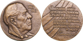 Russia (USSR) Bronze (Tombac) Medal 1963 ЛМД (L) - 100 years since the birth of K.S. Stanislavsky
65mm. 140.8g. UNC. Tombac. Mintage 1004 pcs. Medali...