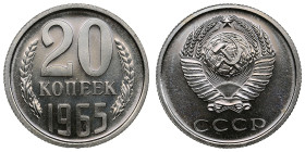 Russia (USSR) 20 Kopecks 1965
3.28g. UNC/UNC. Bank set issue. Fedorin 115. Rare.