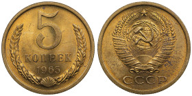 Russia (USSR) 5 Kopecks 1965
4.96g. UNC/UNC. Circulation issue. Fedorin 111. Rare.