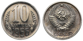 Russia (USSR) 10 Kopecks 1966
1.60g. UNC/UNC. Spots. Bank set issue. Fedorin 128. Rare.