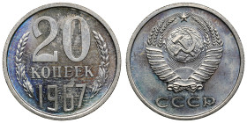 Russia (USSR) 20 Kopecks 1967
3.27g. UNC/UNC. Bank set issue. Fedorin 117. Rare.