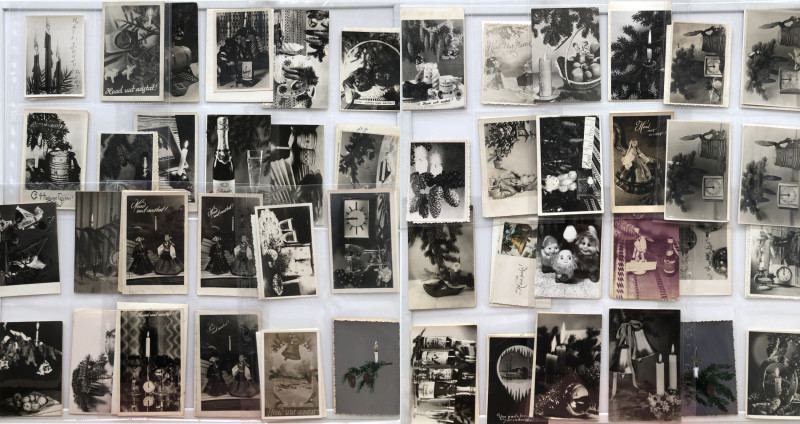 Collection of Holiday postcards, greeting cards - black and white (1 album)
Sol...