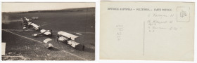 Russian Empire Photocard – Numbered Biplanes on Airfield During Early Aviation Meet, ca. 1910s
Sold as seen. Rare.