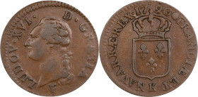 FRANCE. Kingdom. Sol, 1790-K (9/8). Bordeaux Mint. Louis XVI. CHOICE VERY FINE.